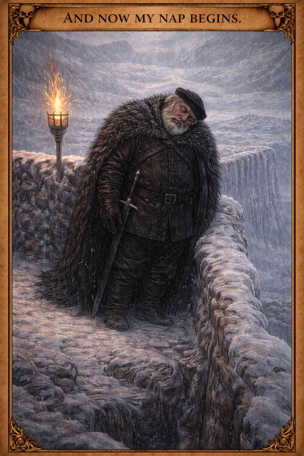 Stylized portrait of George R.R. Martin or iconic ASOIAF scene